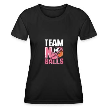 Gender Reveal Team équipe féminine pas de couilles - T-shirt sport Femme - noir - Devant - AI Model Female 172 light (172cm)
