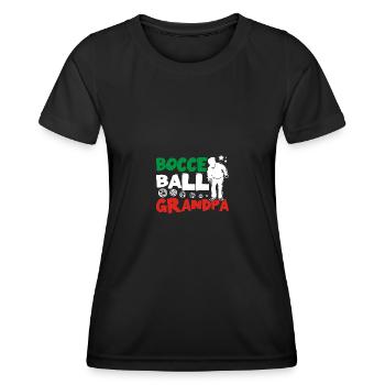 Papa Gramps Pétanque balle grand-père - T-shirt sport Femme - noir - Devant - AI Model Female 172 light (172cm)