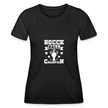 Champion de pétanque - T-shirt sport Femme - noir - Devant - AI Model Female 172 light (172cm)