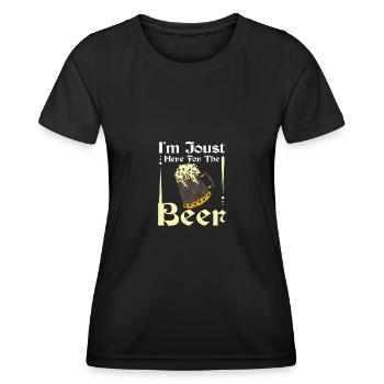 I'm joust here for the beer - Women's Functional T-Shirt - black - Front - AI Model Female 172 light (172cm)