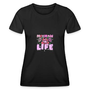 Groovy Flowers Meemaw life - T-shirt sport Femme - noir - Devant - AI Model Female 172 light (172cm)