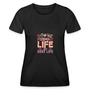 La vie de Meemaw est la meilleure vie - T-shirt sport Femme - noir - Devant - AI Model Female 172 light (172cm)