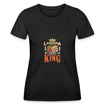 Lasagne faire roi - T-shirt sport Femme - noir - Devant - AI Model Female 172 light (172cm)