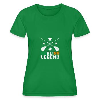 Hurling Legend - Women's Functional T-Shirt - kelly green - Front - AI Model Female 172 dark (172cm)