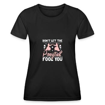 Kendo girl don't let the ponytail fool you - Women's Functional T-Shirt - black - Front - AI Model Female 172 light (172cm)