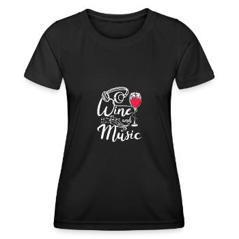 Wine and Music - Frauen Funktions-T-Shirt - Schwarz - Vorne - AI Model Female 172 light (172cm)