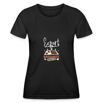 Fabricant de brownies expert - T-shirt sport Femme - noir - Devant - AI Model Female 172 light (172cm)
