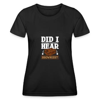 Ai-je entendu des brownies - T-shirt sport Femme - noir - Devant - AI Model Female 172 light (172cm)