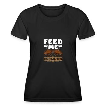 Nourrissez-moi de brownies - T-shirt sport Femme - noir - Devant - AI Model Female 172 light (172cm)
