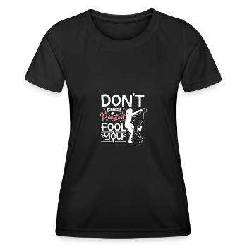 Krav maga girl don't let the ponytail fool you - Women's Functional T-Shirt - black - Front - AI Model Female 172 light (172cm)
