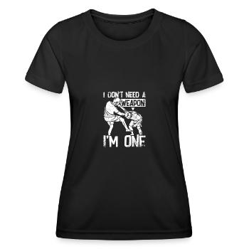I don't need a weapon I'm one Krav maga - Frauen Funktions-T-Shirt - Schwarz - Vorne - AI Model Female 172 light (172cm)