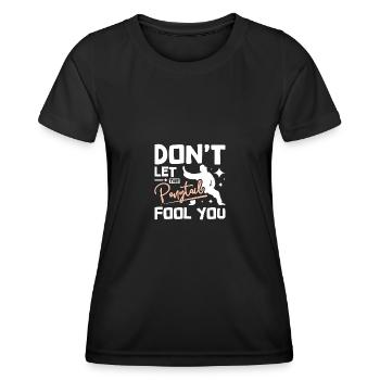 Tai chi girl don't let the ponytail fool you - Women's Functional T-Shirt - black - Front - AI Model Female 172 light (172cm)
