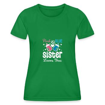 Pink or blue Sister loves you - Frauen Funktions-T-Shirt - Kelly Green - Vorne - AI Model Female 172 dark (172cm)