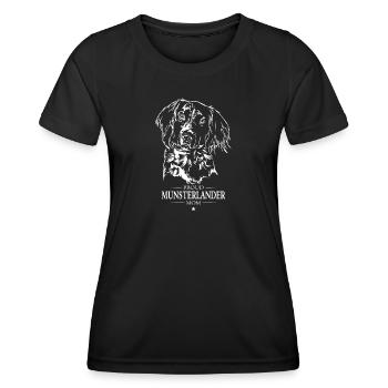 Munsterlander Mom Hunde Münsterländer Wilsigns - Frauen Funktions-T-Shirt - Schwarz - Vorne - AI Model Female 172 light (172cm)