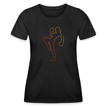 Kickboxing Kickboxing Boxe masculine Kickboxing - T-shirt sport Femme - noir - Devant - AI Model Female 172 light (172cm)