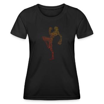 Kickboxen Kickbox Kickboxer Boxing Herren - Frauen Funktions-T-Shirt - Schwarz - Vorne - AI Model Female 172 light (172cm)