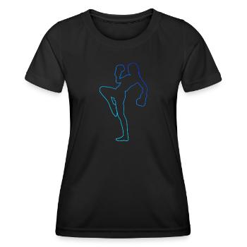 Kickbox Kickboxen Kickboxer Kickboxing Damen - Frauen Funktions-T-Shirt - Schwarz - Vorne - AI Model Female 172 light (172cm)