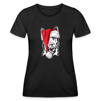 Santa Kai Ken Chiens de Noël Wilsigns - T-shirt sport Femme - noir - Devant - AI Model Female 172 light (172cm)