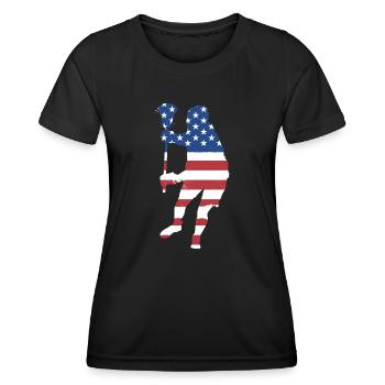 Sport Us Flag Lacrosse - Women's Functional T-Shirt - black - Front - AI Model Female 172 light (172cm)
