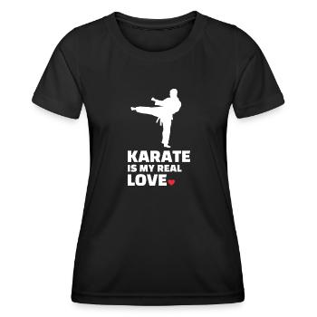 J’adore le karaté - T-shirt sport Femme - noir - Devant - AI Model Female 172 light (172cm)