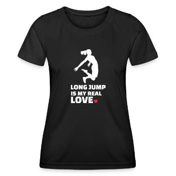 Ich Liebe Weitsprung - Frauen Funktions-T-Shirt - Schwarz - Vorne - AI Model Female 172 light (172cm)