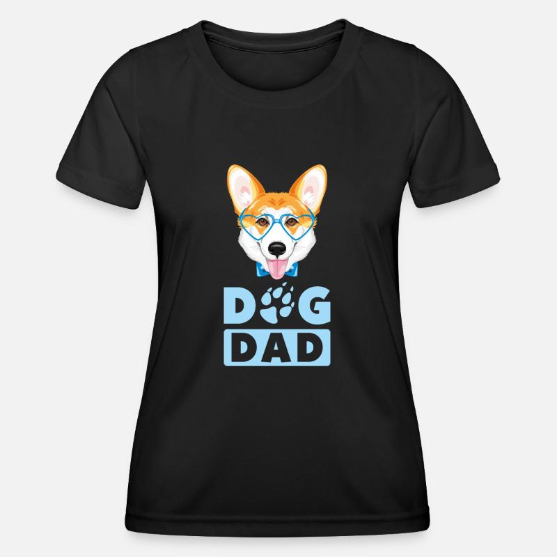 Welsh corgi dog dad - Women's Functional T-Shirt - black