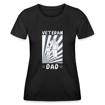 Veteran Dad Papa Vater Vatertag Militär Soldaten - Frauen Funktions-T-Shirt - Schwarz - Vorne - AI Model Female 172 light (172cm)