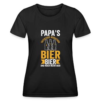 Papa Bier Vater Vatertag - Frauen Funktions-T-Shirt - Schwarz - Vorne - AI Model Female 172 light (172cm)
