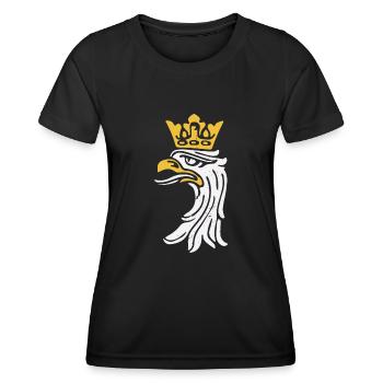 Polen Landesfarben Flagge Heimat Tradition - Frauen Funktions-T-Shirt - Schwarz - Vorne - AI Model Female 172 light (172cm)