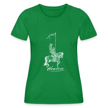 Husaria Kavallerie Polen Flagge Slawen Geschichte - Frauen Funktions-T-Shirt - Kelly Green - Vorne - AI Model Female 172 dark (172cm)