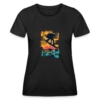 wakeboarding wakeboarding wakeboarder wakeboarder wake board - Women's Functional T-Shirt - black - Front - AI Model Female 172 light (172cm)
