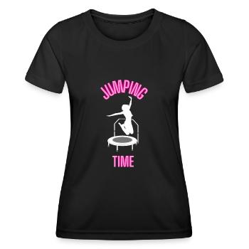 Jumping Time Fitnesstrampolin Trampolinspringen - Frauen Funktions-T-Shirt - Schwarz - Vorne - AI Model Female 172 light (172cm)