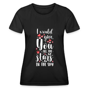 Souhaits d’étoile filante - T-shirt sport Femme - noir - Devant - AI Model Female 172 light (172cm)