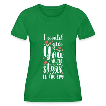 Shooting Star Wishes - Women's Functional T-Shirt - kelly green - Front - AI Model Female 172 dark (172cm)