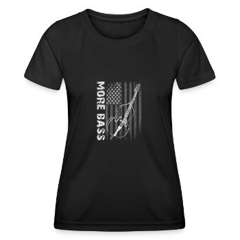 Plus de contrebasse basse avec drapeau américain - T-shirt sport Femme - noir - Devant - AI Model Female 172 light (172cm)
