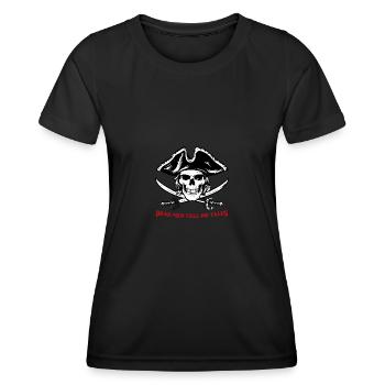 Pirate Skull 07 2024 Zeichenfläche 2 - Frauen Funktions-T-Shirt - Schwarz - Vorne - AI Model Female 172 light (172cm)