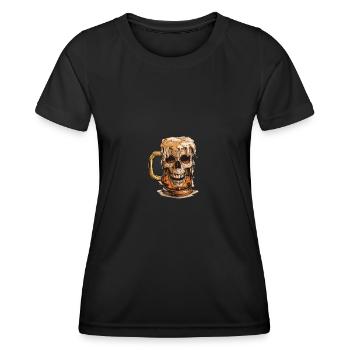 Cadeau de bière - T-shirt sport Femme - noir - Devant - AI Model Female 172 light (172cm)