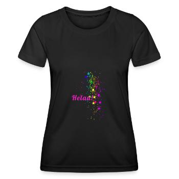 Helau, Confettis, Carnaval, Étoiles - T-shirt sport Femme - noir - Devant - AI Model Female 172 light (172cm)