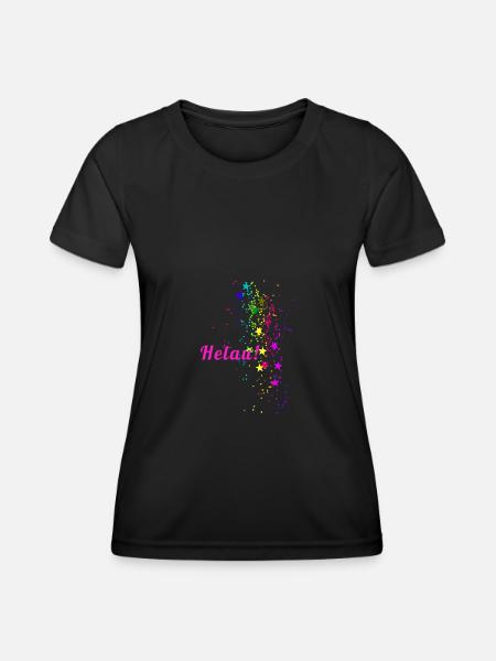 Helau, Konfetti, karneval, Sterne - Frauen Funktions-T-Shirt - Schwarz