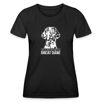 La vie de Dogue allemand est meilleure Chiens dogue Wilsigns - T-shirt sport Femme - noir - Devant - AI Model Female 172 light (172cm)
