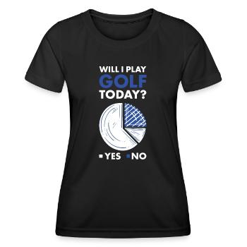 Sport vais-je jouer au golf - T-shirt sport Femme - noir - Devant - AI Model Female 172 light (172cm)