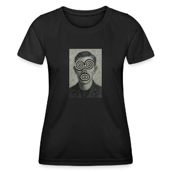 Illusion d’optique du visage - T-shirt sport Femme - noir - Devant - AI Model Female 172 light (172cm)