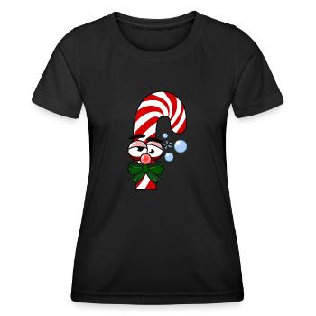 Drunken candy cane - Women's Functional T-Shirt - black - Front - AI Model Female 172 light (172cm)