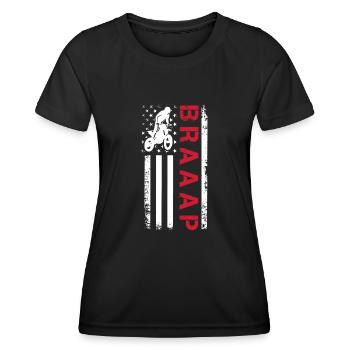 Motocross Braaap Motorrad Biker Motorsport - Frauen Funktions-T-Shirt - Schwarz - Vorne - AI Model Female 172 light (172cm)