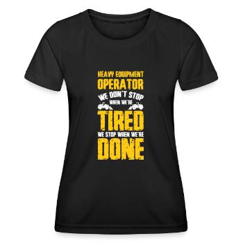 Conducteurs d’engins de construction, excavatrices, conducteurs d’excavatrices, ouvriers du bâtiment - T-shirt sport Femme - noir - Devant - AI Model Female 172 light (172cm)