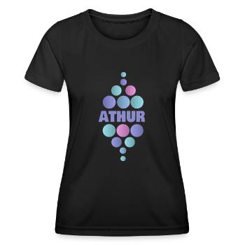 Athur comme prénom - T-shirt sport Femme - noir - Devant - AI Model Female 172 light (172cm)