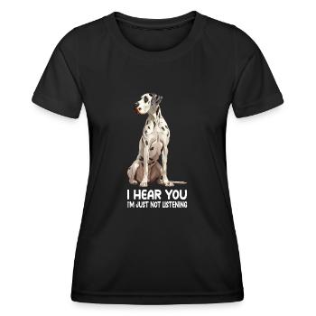 Great Dane - Frauen Funktions-T-Shirt - Schwarz - Vorne - AI Model Female 172 light (172cm)