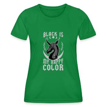 Black Is My Happy Color - Women's Functional T-Shirt - kelly green - Front - AI Model Female 172 dark (172cm)