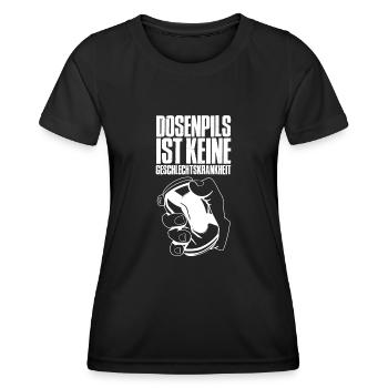 Biertrinker Saufen Alkohol Dosenbier Trinker Bier - Frauen Funktions-T-Shirt - Schwarz - Vorne - AI Model Female 172 light (172cm)