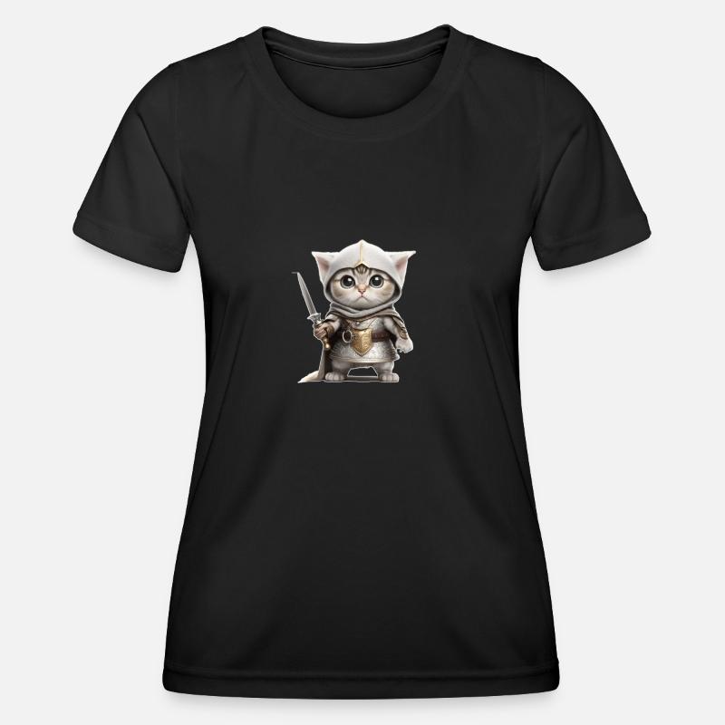 Knight as Cat - Women's Functional T-Shirt - black